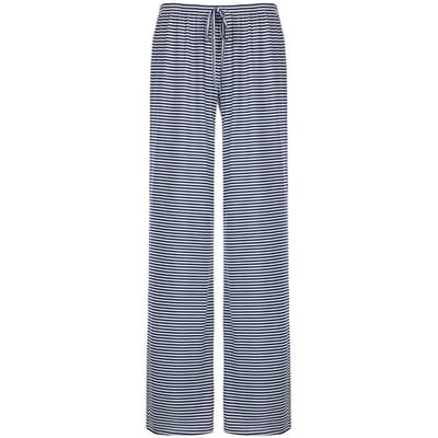 Pantalon Quotidien pour Femme Jambe Large Droite Imprimé Rayé Pantalon Long Ceinture Réglable Coupe Ample Pantalon de Détente B Usage Pratique S