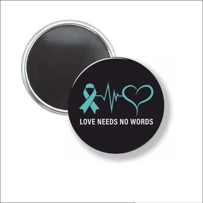 Button Met Magneet 58 MM - Love Needs No Words - NIET VOOR KLEDING