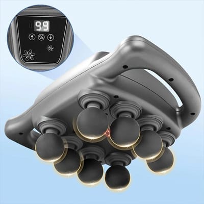 8-Koppige Diepe Weefsel Massage Gun USB Oplaadbaar Volledig Lichaam en Nek Massage Ideaal Cadeau voor Sporters Vrienden en Familie grijs