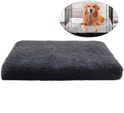 KZQ Hondenkussen Orthopedisch Egg Crate Memory Foam Matras Met Afneembare Hoes, Waterdicht en Anti Slip, Voor Bank Bed en Auto, Geschikt voor Kleine Middelgrote Honden Katten, Donkergrijs 120*80*10cm