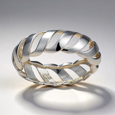 Cavill - Zilveren ring - 925 Sterling Zilver - Moderne gedraaide design - Lichtgewicht gepolijst zilver - Maat 17 en 18 - Elegante unisex ring