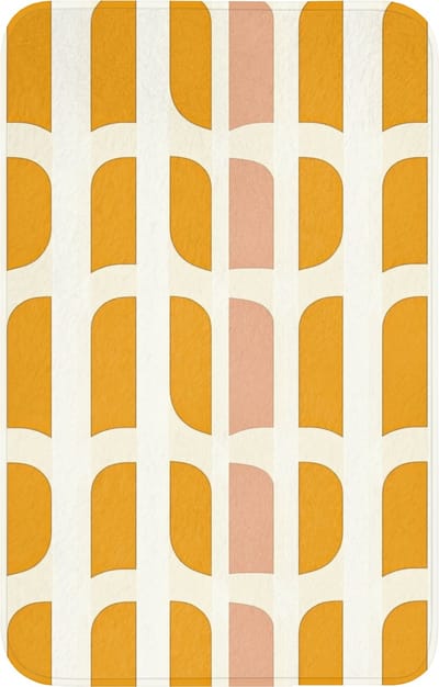 WC mat 50x80 cm - Antislip - Geometrisch - Patroon - Geel - Roze - Toiletmat - Vloermat - Douchemat - Toilet tapijt - Toiletmatten