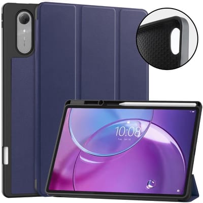 Coverup Tablethoes geschikt voor Lenovo Idea Tab Pro Gen 2 Hoesje - Tri-Fold Book Case met Wake/Sleep en Stylus-houder - Blauw