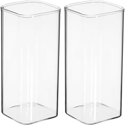 Dailygoods- Drankbekers 350ml - Vierkante Glazen - Hittebestendig - Drinkglazen - Cocktail/Whisky - Transparant - Ideaal voor Koude/Warme Dranken