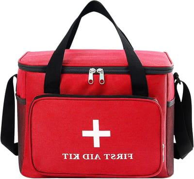 Grote Waterdichte Geneesmiddelen Tas voor Thuis, School en Reizen - 14L Eerste Hulp Tas met Handgreep en Schouderband, Ideaal voor Kamperen en Wandelen, 30 x 23 x 20 cm