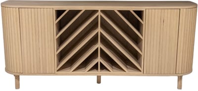 DÉJA Living Dressoir Acuna - Naturel Eikenhout - Wijnkast - 180x40x80cm