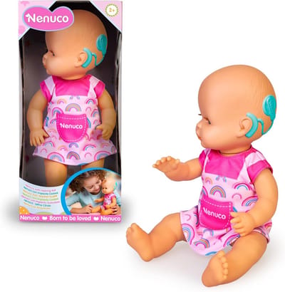 Nenuco Met coclear-implantaat, functionele diversiteit en integratie, babypop, blond, 35 cm hard lichaam, cadeau voor jongens en meisjes vanaf 1 jaar, beroemd (NFN66000)