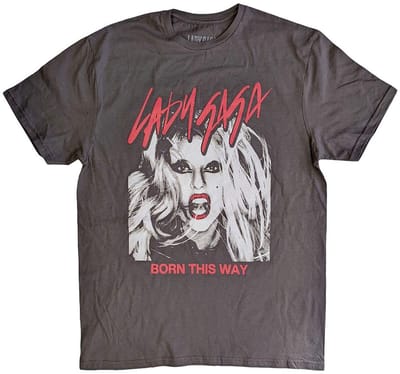 Lady Gaga - Born This Way Photo Heren T-shirt - S - Grijs
