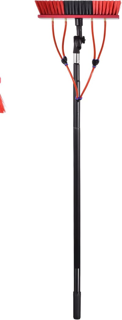 Reinigingsborstel met Telescopische Steel - Zonnepaneel- & Glasborstel voor Ramen, Caravan & Vrachtwagen - Aluminium/Kunststof