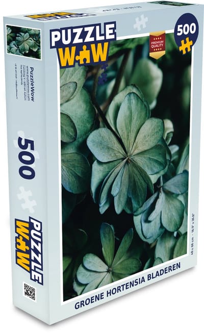 Puzzel Groene hortensia bladeren - Legpuzzel - Puzzel 500 stukjes