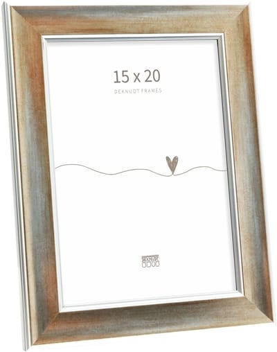 Deknudt Frames fotolijst S244D3 - brons met zilverbiesje - 15x20 cm