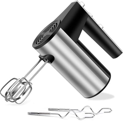 Krachtige Elektrische Handmixer 1000W met 5 Snelheden en Turbo Stand - Inclusief 4 Roestvrijstalen Accessoires