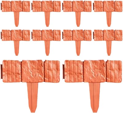 Tuinrand Steenlook - Decoratieve Afscheiding - Tuinaanleg Organiseren - Flexibel Gebogen Ontwerp - 10 Stuks - Oranje