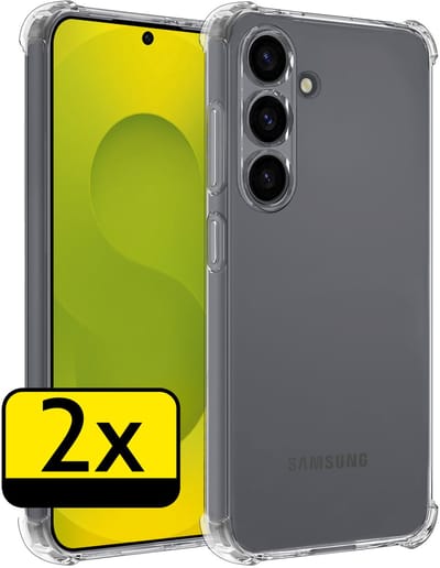 Hoesje - 2 Stuks - Geschikt voor Samsung Galaxy S25 FE - Sterk & Shockproof - Siliconen Case - Back Cover - Telefoon Hoes Shock Proof - Telefoonhoesjes - Transparant