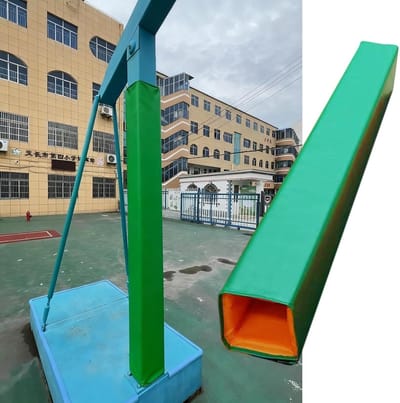 Paal Beschermhoes - Kolomafdekking Paalvulling - Veilig Spelen - 1 Inch Schuimdemping - Tot 213 cm Hoog - Zwart