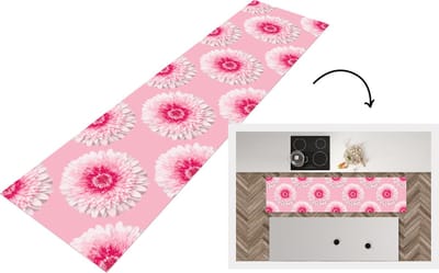 Keukenloper - Loper keuken - Meiden - Bloem - Roze - Patronen - 200x50 cm - Keukenloper vinyl