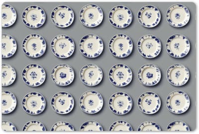 Placemats 45x30 cm - Placemat kunststof - 1 stuk - Borden - Bloemen - Blauw - Wit - Borden onderleggers - Decoratie voor op tafel - Keuken tafeldecoratie accessoires - Vinyl onderlegger - Tafelversiering