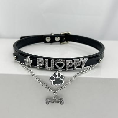 Luxe Kristallen Strass Letters Hondenhalsband Sexy Bot Hanger Choker Ketting Cosplay Sieraden Accessoire Cadeau