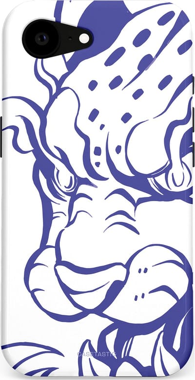 Casetastic Hoesje Geschikt voor Apple iPhone 16e Magsafe - Stijlvolle Beschermende Duo-layer Case - Blauwe Panter Hoofd