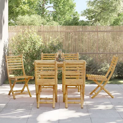 vidaXL - Opklapbare - stoelen, - 6 - stuks, - 43x54x88 - cm, - bamboe