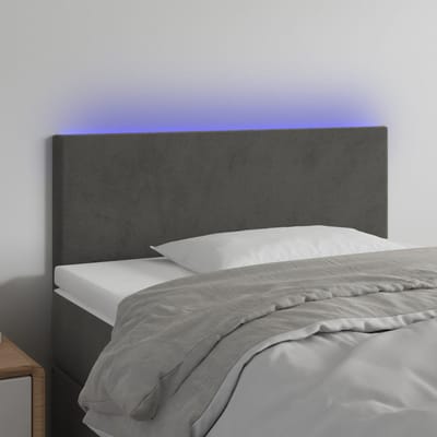 vidaXL - Hoofdbord - LED - 80x5x78/88 - cm - fluweel - donkergrijs
