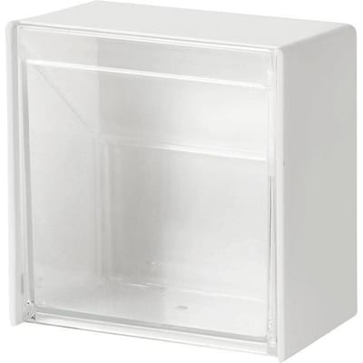 Kunststof wandgemonteerde opbergdozen Stofdichte badkamerorganisator Make-up zelfklevende kleine sieradenhouderdoos wit