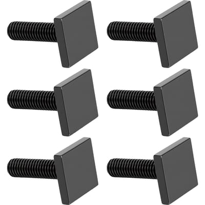 6 STKS T-sleufbouten voor Dakdrager Dwarsbalk 0,79x0,79x0,16 inch M8*30mm Zwart Vierkante Kop T-bouten black