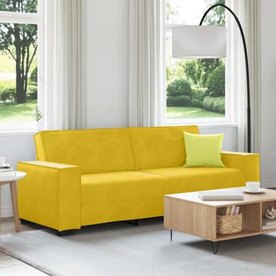 vidaXL - Driezitsbank - 220x78x84 - cm - fluweel - geel