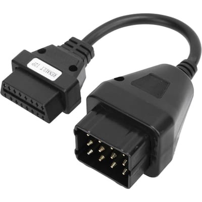 Professionele OBD2 Adapter 12Pin naar 16Pin Automotive Auto Diagnostische Verlengkabel black