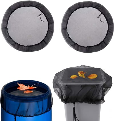 Set van 2 Verstelbare Regentonhoezen van 80 cm met Anti-Muggennet voor Regenwateropvang en Emmers