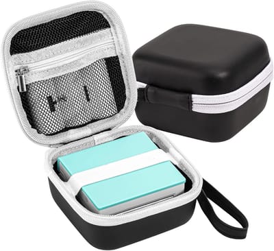 Draagbare Printer Tas - Label Machine Hoes - Opbergen Onderweg - Harde Beschermende Schaal - 4 Inch - Zwart