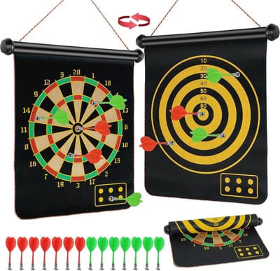 Dubbelzijdig Magnetisch Dartbord 17 Inch met 14 Darts