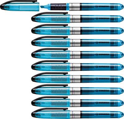 STABILO NAVIGATOR - Markeerstift - Markeert Tot De Laatste Druppel - Blauw - Doos 10 stuks