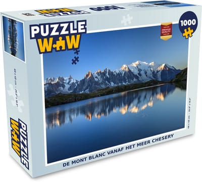 Puzzel De Mont Blanc vanaf het meer Chesery - Legpuzzel - Puzzel 1000 stukjes volwassenen