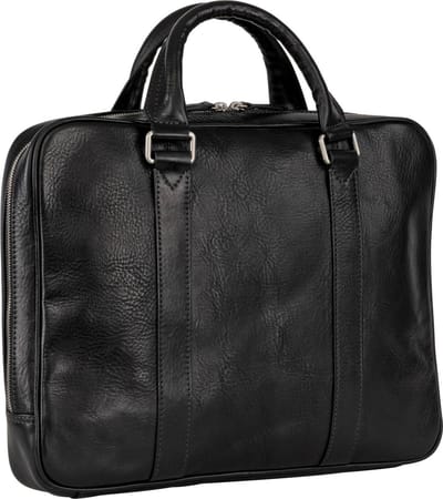 LEONHARD HEYDEN Leren business tas met laptopvak Bergamo RV-Aktenmappe 1 Fach 6850 Schwarz zwart