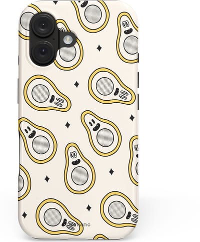 Casetastic hoesje geschikt voor Apple iPhone 16 - MagSafe - Dubbellaagse bescherming - Vegycado - Fashion Case - Wit Lichtgrijs Beige Goud
