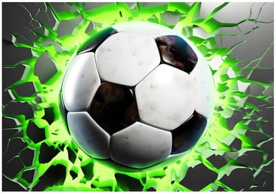 WALLARENA - Fotobehang - 150x105 cm - 3D voetbal thema voor jongens, jeugd en kinderkamer