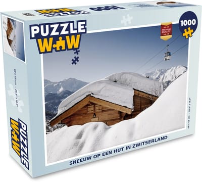 Puzzel Sneeuw op een hut in Zwitserland - Legpuzzel - Puzzel 1000 stukjes volwassenen