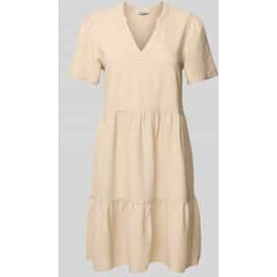 Comfort fit vrijetijdsjurk van mix van viscose en linnen, model 'TIRI-CARO'