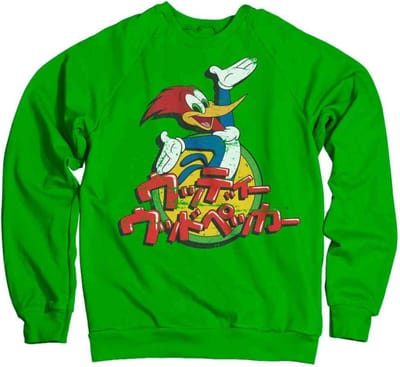 Woody Woodpecker Sweater/trui -S- Washed Japanese Logo Groen