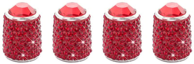 Dailygoods- Ventieldoppen 4 Stuks - Bling/Rhinestones Design - Waterdicht - Stofdicht - Aluminiumlegering - Geschikt voor Auto/SUV/Motorfiets - Wielventieldoppen