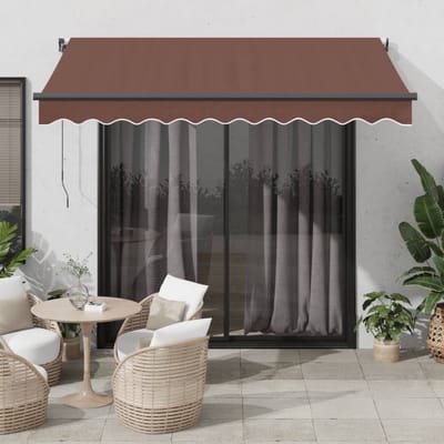 vidaXL - Uitschuifbare - luifel - Bruin - 350 - x - 250 - cm - Polyester