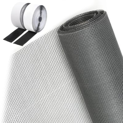 Dailygoods- Vliegengaas 1,5 m x 3 m - Insectenhor zonder boren - Licht- en luchtdoorlatend - Veilig voor katten - Hoogwaardig glasvezelmateriaal - Eenvoudig op maat te snijden - Insectengaas
