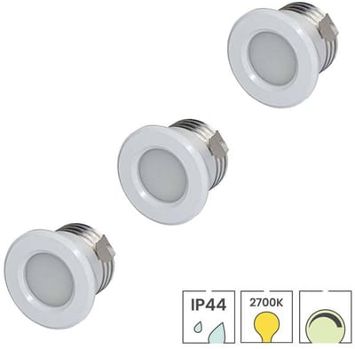 Lybardo - Inbouwspots extra klein 3-pack - 3W - Dimbaar - Warmwit Licht - Zaagmaat 28mm