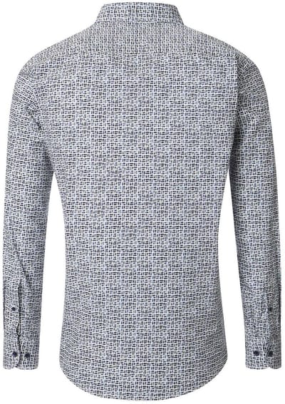 casual overhemd Casa Moda Casual Fit donkerblauw geprint