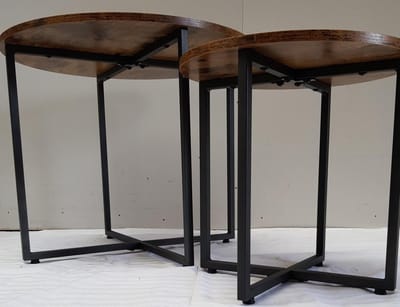 Set van 2 salontafels Virgo - bruin/zwart