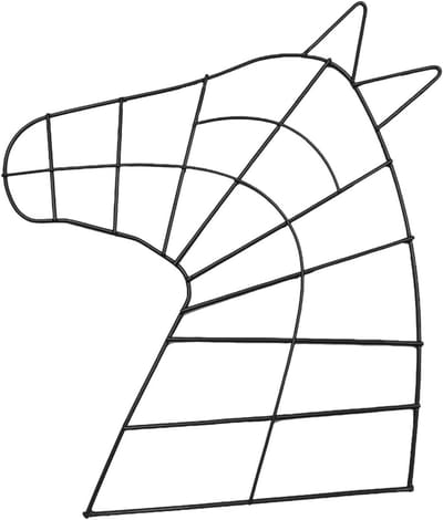 Kroonframe voor ambachten - Draadkroon frame - Decoratie maken - Unieke paardenvorm - 23x41x23 mm - Zwart
