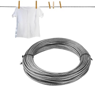 Sterke 4mm RVS Kabel 20 Meter - 7x7 Gevlochten Draad voor Ophangen en Klimplanten