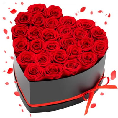 VEVOR Eeuwige Rozen in Een Hartvormige Doos, 27 stuks, Geconserveerd Boeket, Bloemengeschenkdoos voor Uw Vrouw, Moeders, Geliefden, voor Bruiloften, Moederdag, Valentijnsdag, Kerstmis, Rood
