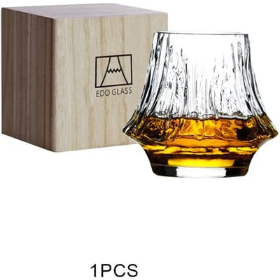 Liu Siyu Design Works Limited Kunst Handgemaakt Vlam Berg Fuji Glas Edo Glas Japanse Stijl Wijnglas Whisky Scotch beige